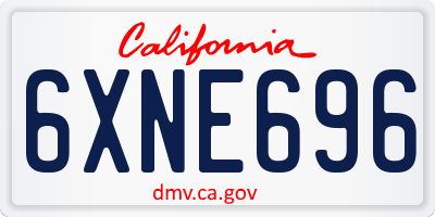 CA license plate 6XNE696