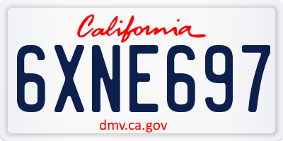 CA license plate 6XNE697