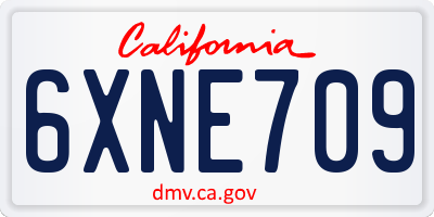CA license plate 6XNE709