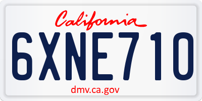 CA license plate 6XNE710