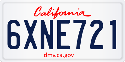 CA license plate 6XNE721