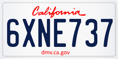 CA license plate 6XNE737