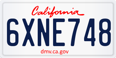 CA license plate 6XNE748