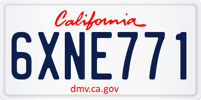 CA license plate 6XNE771