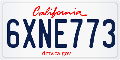 CA license plate 6XNE773