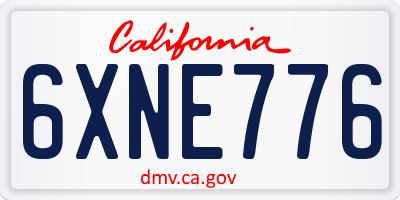 CA license plate 6XNE776