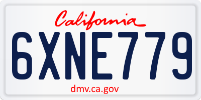 CA license plate 6XNE779