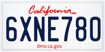 CA license plate 6XNE780