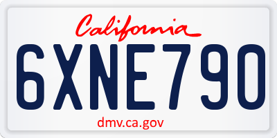 CA license plate 6XNE790