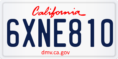 CA license plate 6XNE810