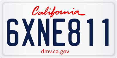 CA license plate 6XNE811