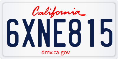 CA license plate 6XNE815
