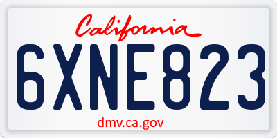 CA license plate 6XNE823