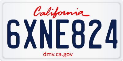 CA license plate 6XNE824