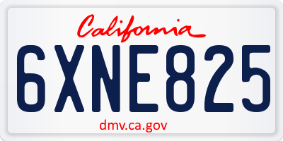CA license plate 6XNE825