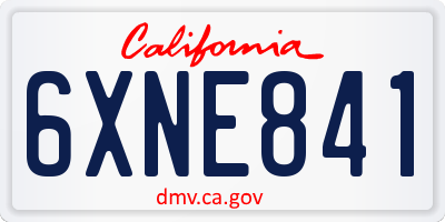 CA license plate 6XNE841