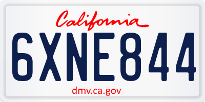 CA license plate 6XNE844