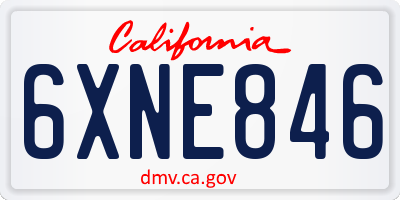 CA license plate 6XNE846
