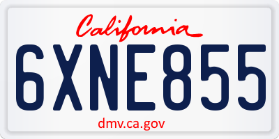 CA license plate 6XNE855