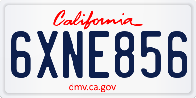 CA license plate 6XNE856