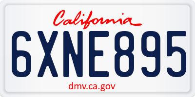 CA license plate 6XNE895