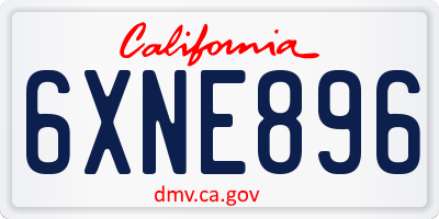 CA license plate 6XNE896