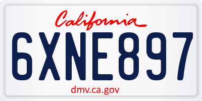 CA license plate 6XNE897