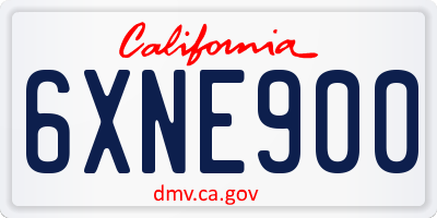 CA license plate 6XNE900