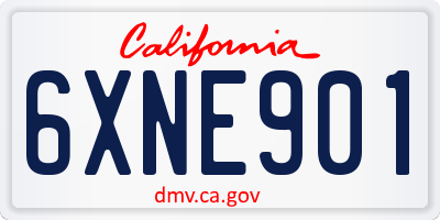 CA license plate 6XNE901