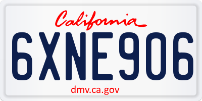CA license plate 6XNE906