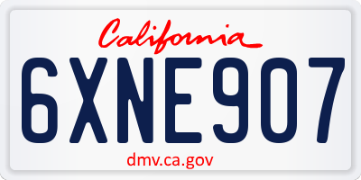 CA license plate 6XNE907