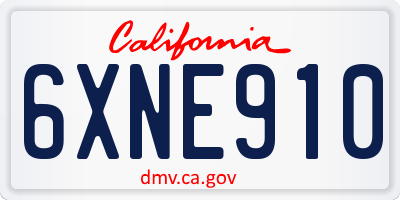 CA license plate 6XNE910