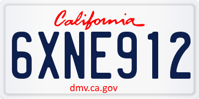 CA license plate 6XNE912
