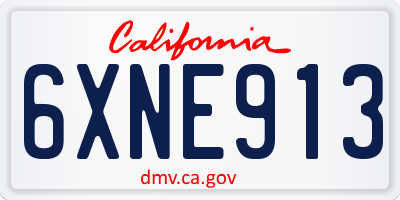 CA license plate 6XNE913