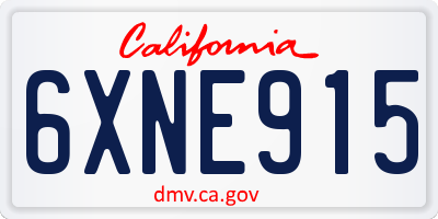 CA license plate 6XNE915