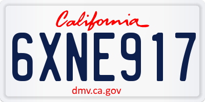 CA license plate 6XNE917