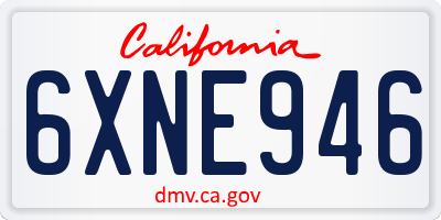 CA license plate 6XNE946