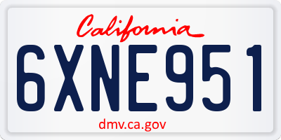 CA license plate 6XNE951