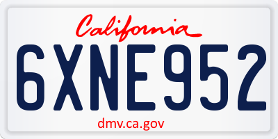 CA license plate 6XNE952
