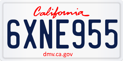 CA license plate 6XNE955