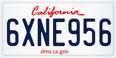 CA license plate 6XNE956