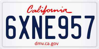 CA license plate 6XNE957