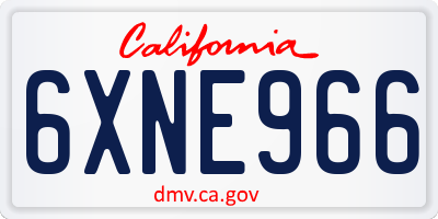 CA license plate 6XNE966