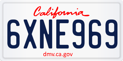 CA license plate 6XNE969