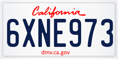 CA license plate 6XNE973