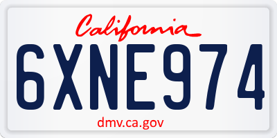 CA license plate 6XNE974