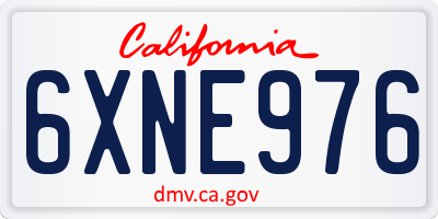 CA license plate 6XNE976