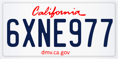 CA license plate 6XNE977