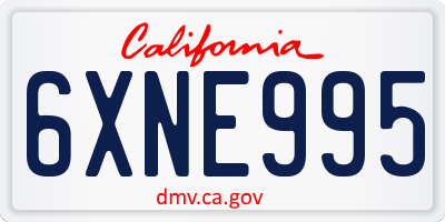 CA license plate 6XNE995