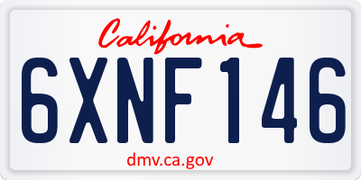 CA license plate 6XNF146